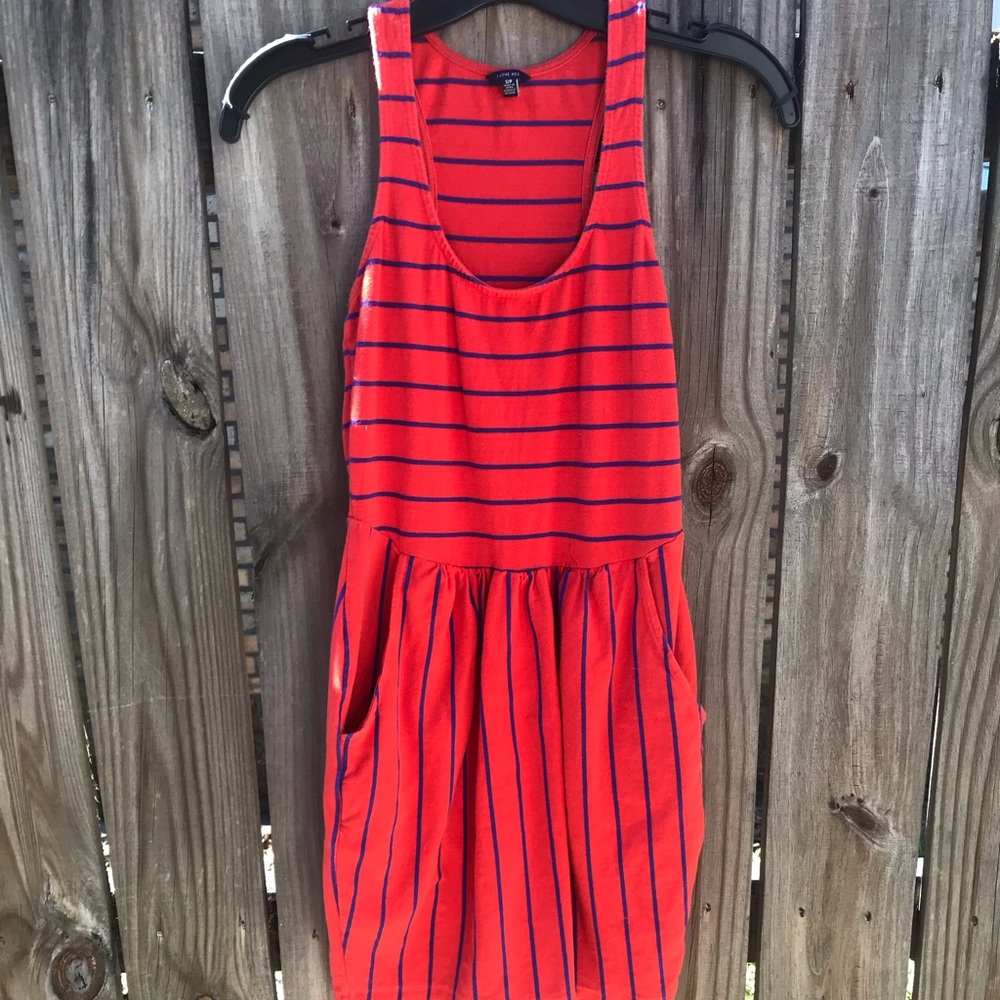 Navy and Red Racer Back Dress